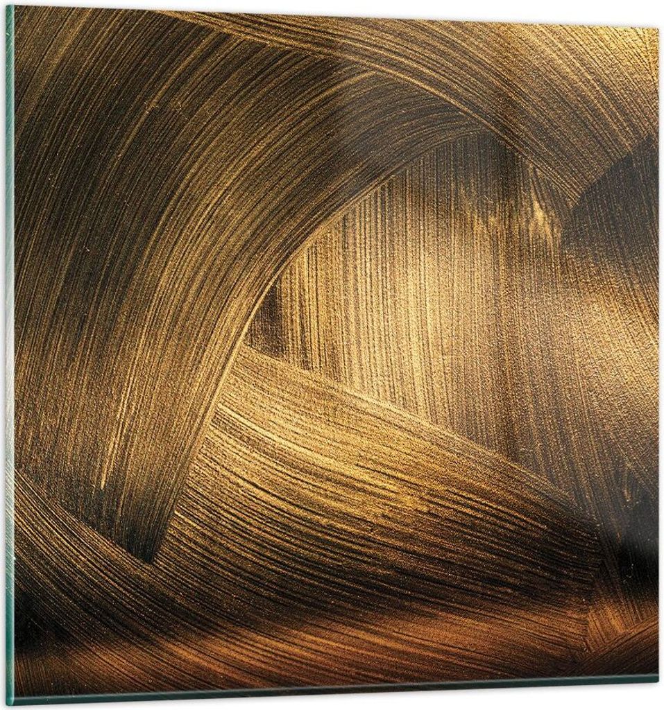 Bilder auf glas - Einteilig - Abstraktion Gold Textur - 60x60cm - Glasbilder - Wandbilder - Bilder - zum Aufhängen bereit - Wanddekoration aus Gla...