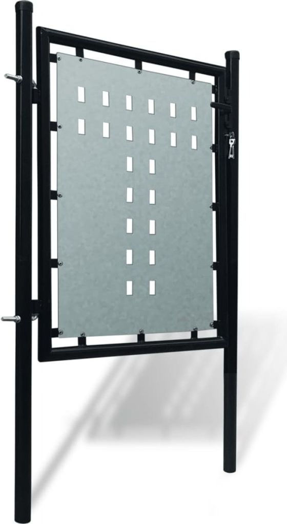 vidaXL Portail de clôture (simple) noir 100x125 cm Image du produit 