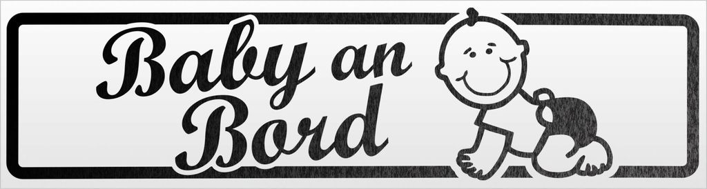 Kiwistar Baby an Bord mit Baby Magnetschild Schild magnetisch - 20cm Schwarz - reflektierend - Magnetfolie für Auto PKW Kfz