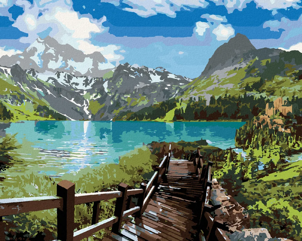 Kit Pittura Diamante Zuty 40x50 - Paesaggio Lago con Telaio Incluso
