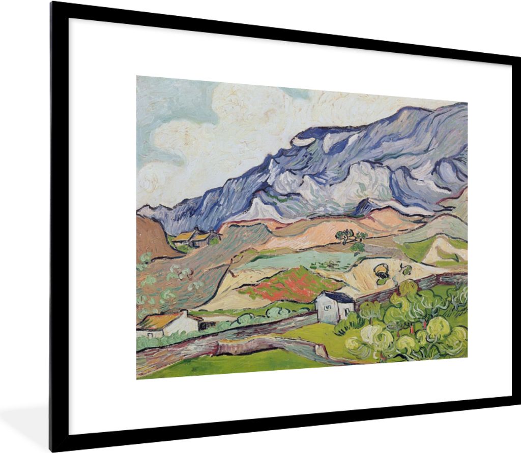 MuchoWow MuchoWow Gerahmtes Poster Die Alpen - Vincent van Gogh 80x60 cm - Poster mit zchwarzem Bilderrahmen - Schlafzimmer-Dekorationen - Foto...
