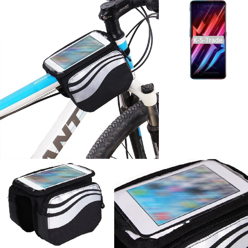 K-S-Trade Rahmentasche Fahrrad-Halterung kompatibel mit nubia Red Magic 6 Rahmenhalterung Fahrrad Handyhalterung Fahrradtasche Handy Smartphone