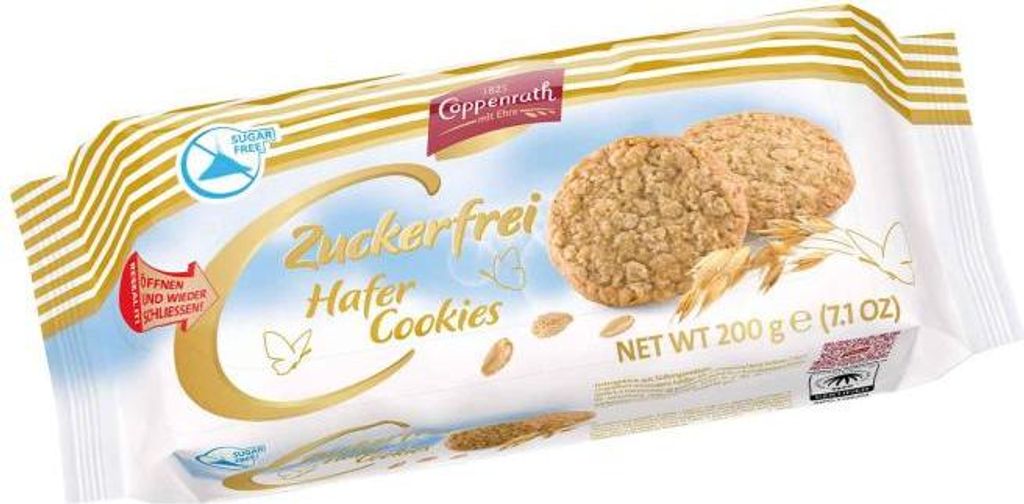 Coppenrath Zuckerfrei Hafer Cookies mit leicht nussigen Aroma 200g