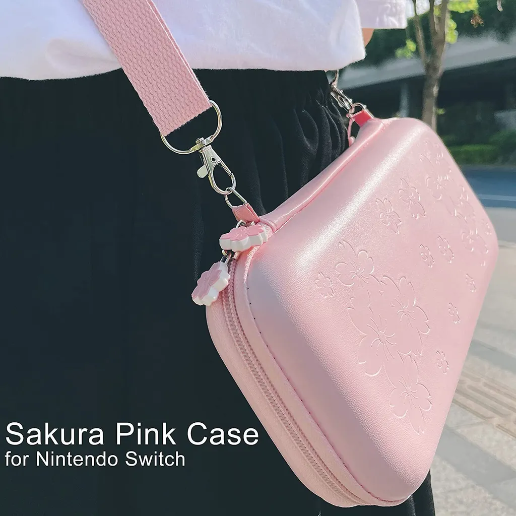 Kit Accessoires Nintendo Switch Rose : Sacoche Rigide et Pack Complet