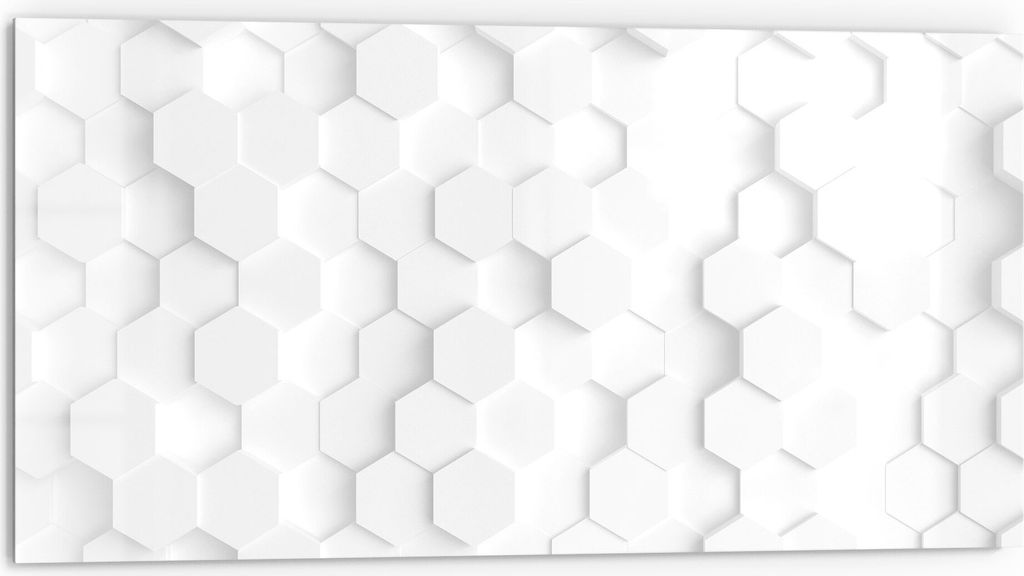 DEQORI Küchenrückwand Glas 80x40 cm '3D-Wabenmuster' Spritzschutz Bad Rückwand