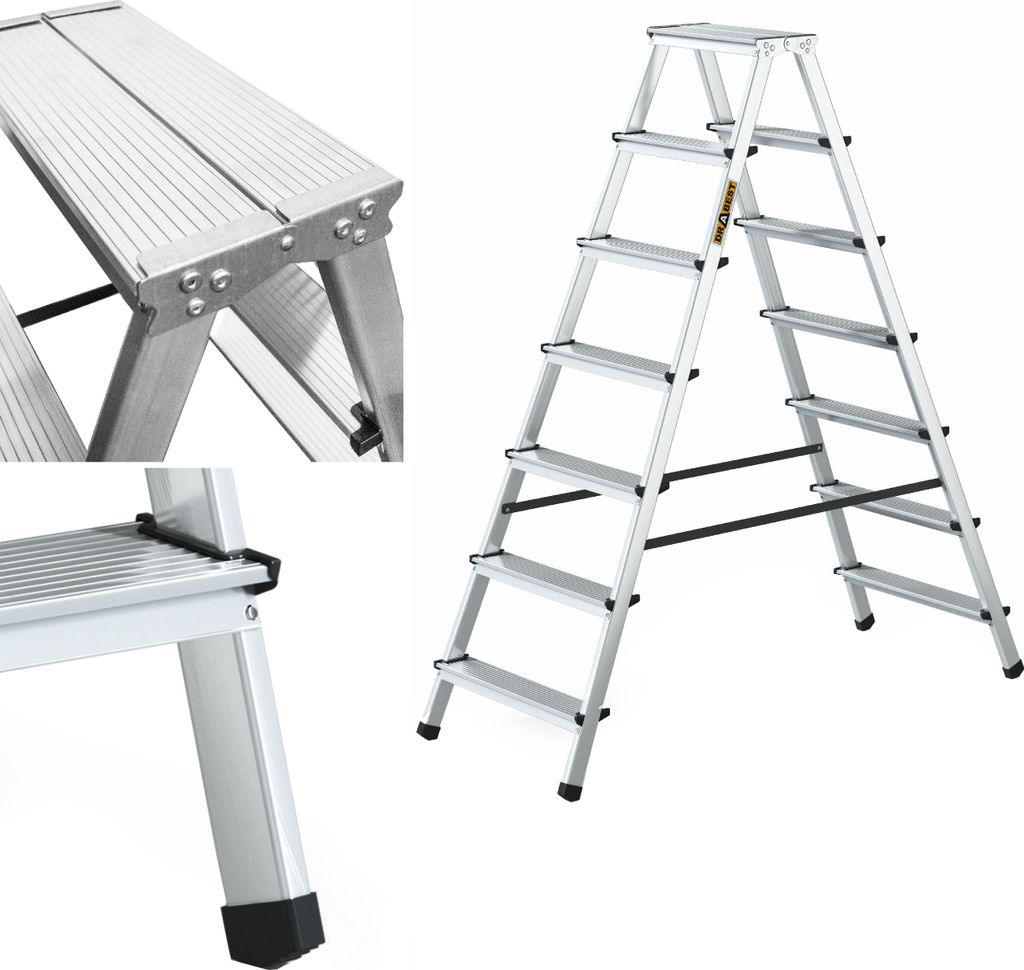 Drabest | Drabina składana - 7 stopni, nośność 125kg - Zdjęcie produktu 