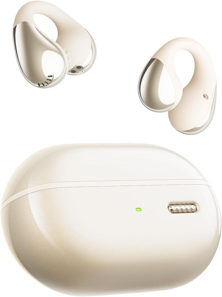 PearlClip Pro Clip On Open Ear Bluetooth 5.4 Kopfhörer, ganztägiger Komfort, Filmmodus 3D-Klang, Dynamischer EQ, 12mm Treiber, IPX5, 24Std Akk