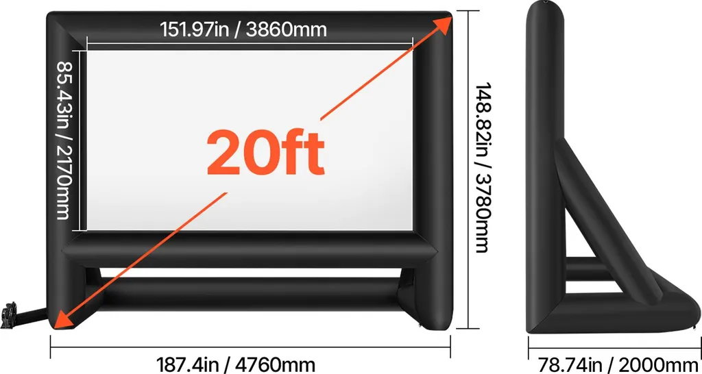 Écran de projection gonflable rapide à installer, stable face au vent - 8