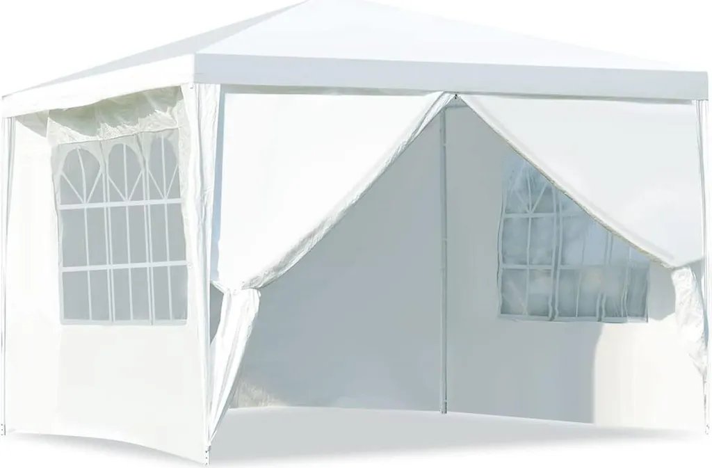 Gazebo Moderno 3x3m Costway Bianco | Design Pulito con Pareti
