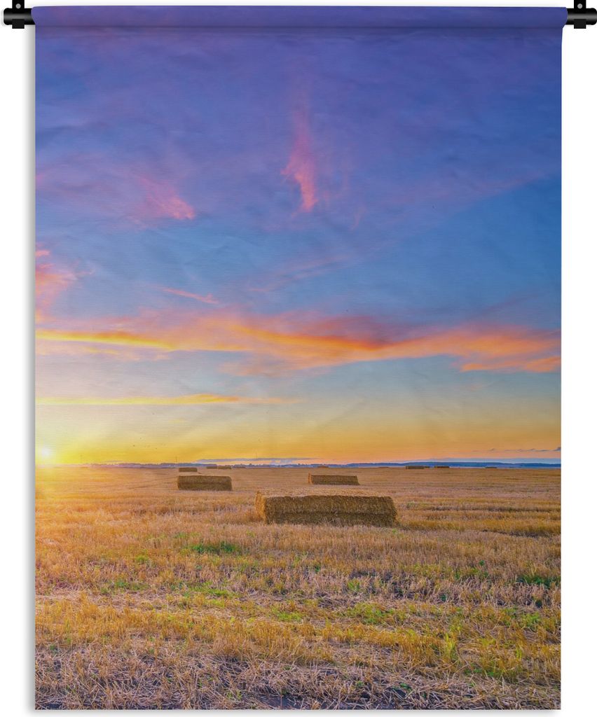 MuchoWow Wandteppich Wandbehang Stroh - Sonne - Himmel - Landschaft 60x80 cm Tapisserie Dekoration Wandtuch - Decke - Wandtücher - Wohne