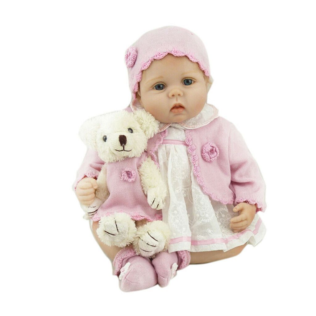 55CM Reborn Baby Puppe Silikon-Vinyl Weich Kinder Handgefertigt Mädchen  DE 