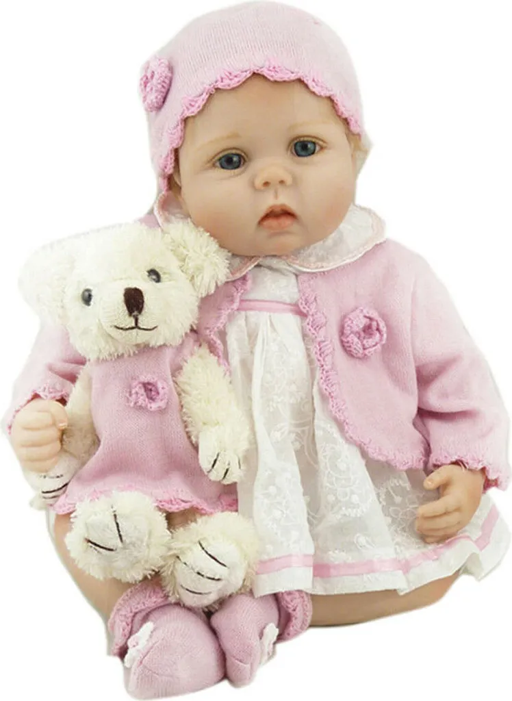 Bébé Reborn Réaliste de 55cm, Jouet Fille en Silicone Souple et Vinyle