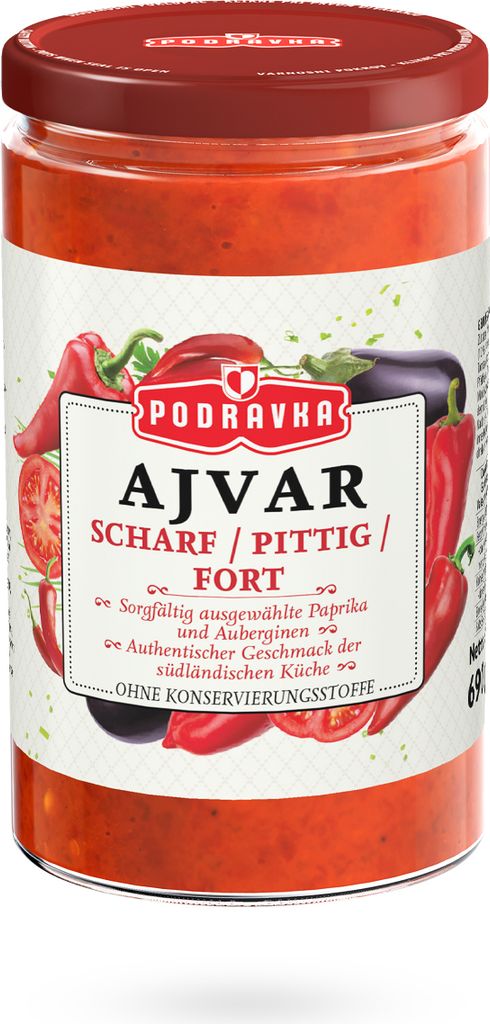 Podravka Ajvar scharf, 690g Glas Obrázok produktu 