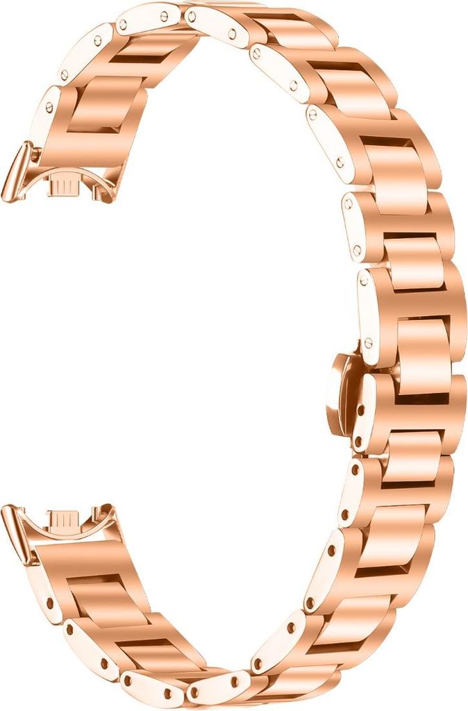 INF Elegantes Edelstahlarmband für Xiaomi Band 8/9/10 - Blue Balloon Stil Roségold