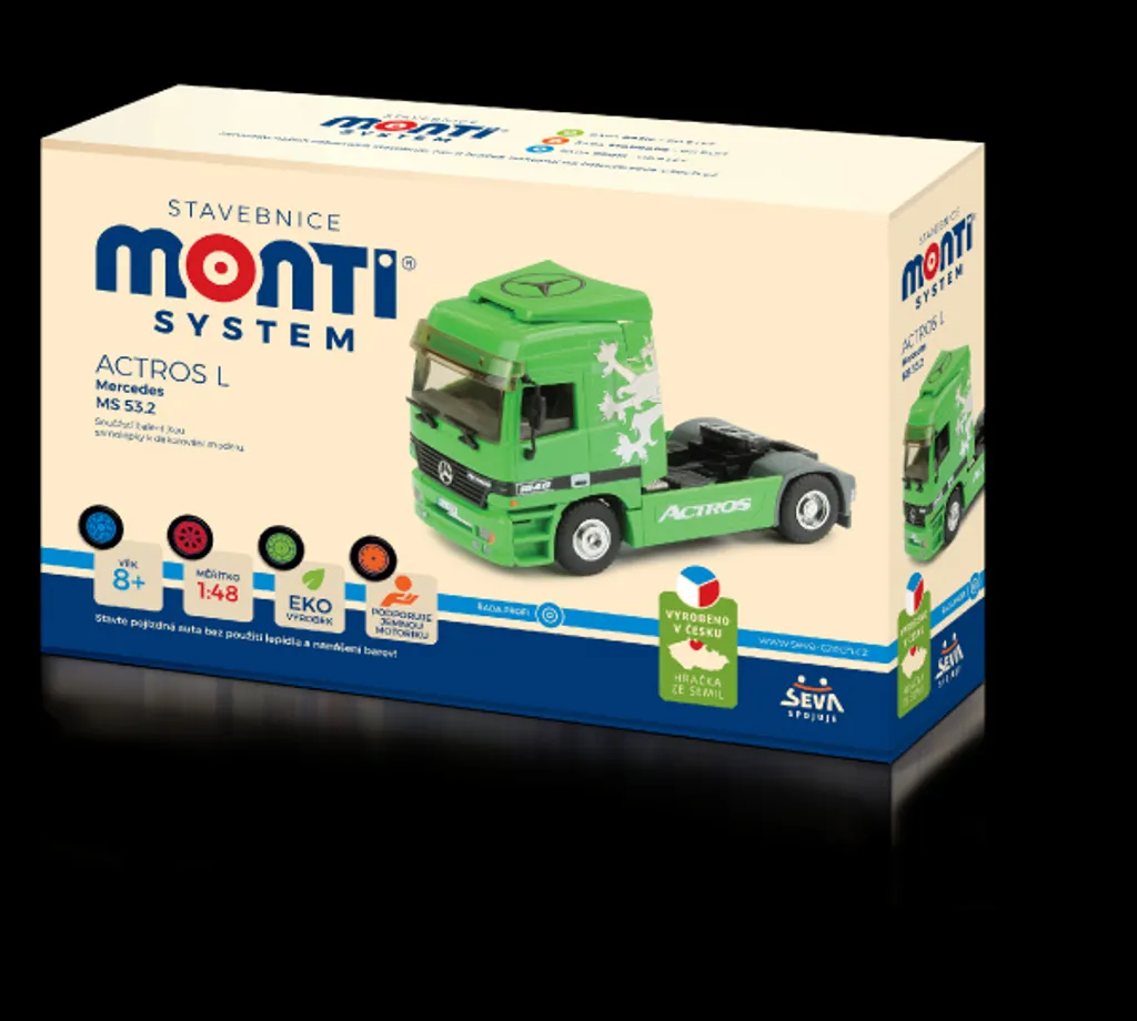 Monti System MS 53.2 Actros L vert 1:48 maquette camion à assembler - 2