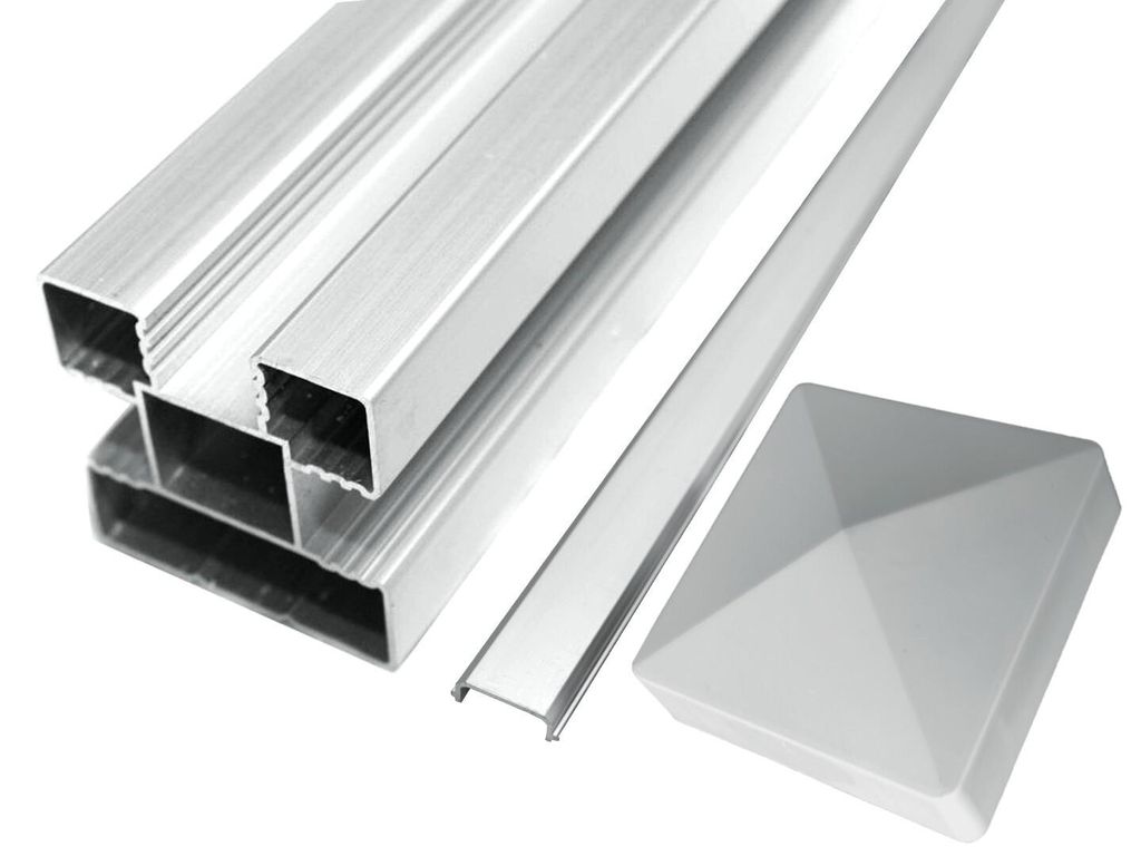 WPC Sichtschutz Zaun Zaunpfosten Aluminium Pfosten Produktbild 