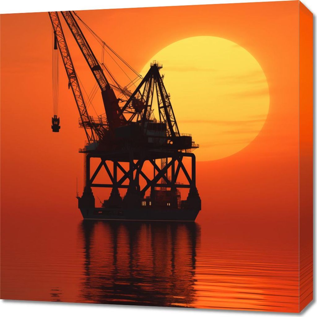 Bild 60x60cm Silhouette der Industrie