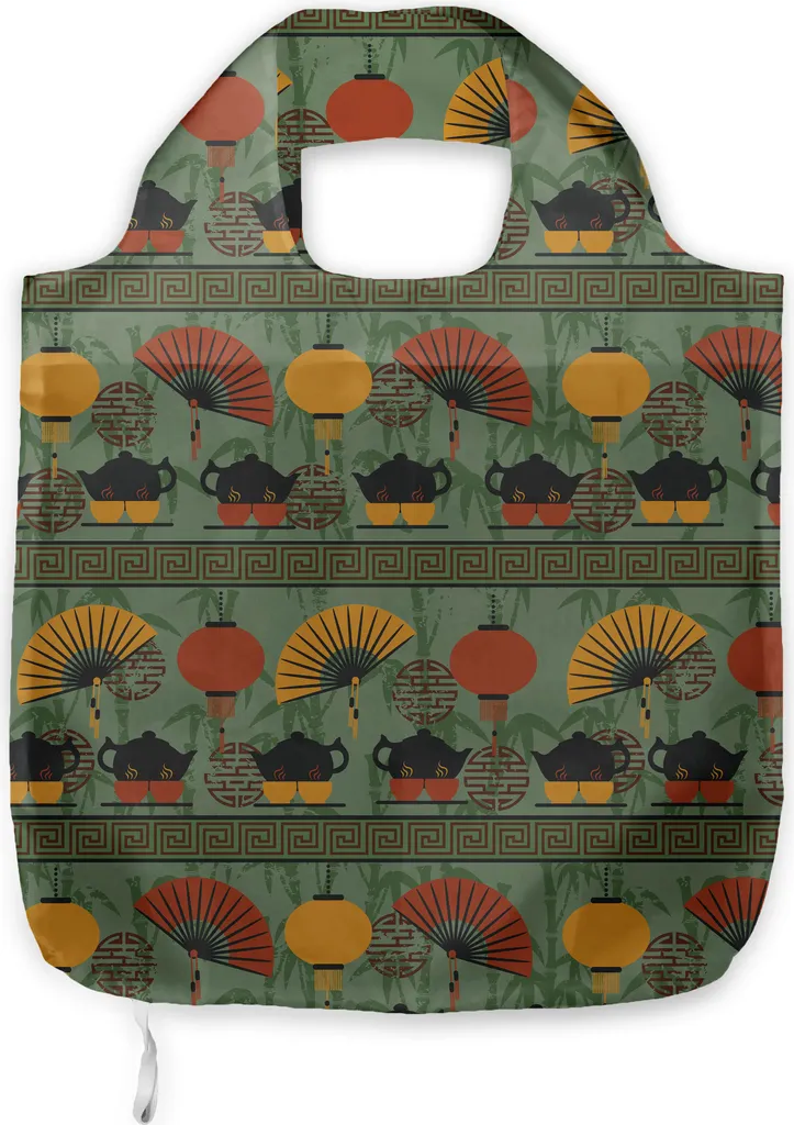 ABAKUHAUS Borsa per tè in tessuto, grunge, pratica borsa per la spesa quotidiana, verde reseda Marigold
