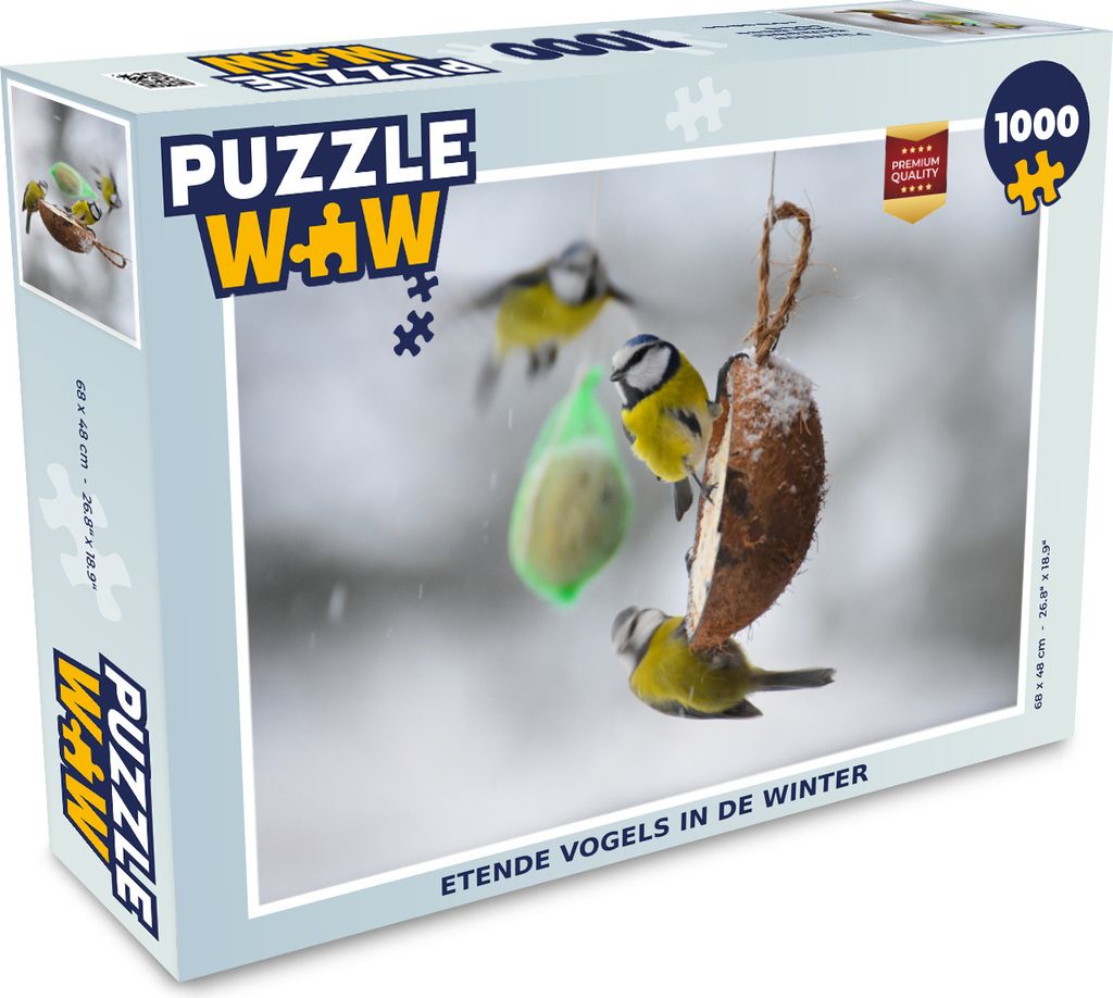 MuchoWow Puzzle 1000 Teile Vögel essen im Winter - Erwachsene - Rätsel