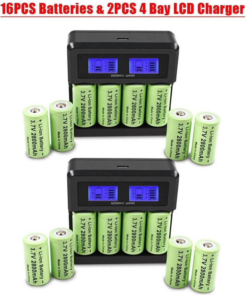 Lot de batteries rechargeables - 16340 CR123A/RCR123A Image du produit 
