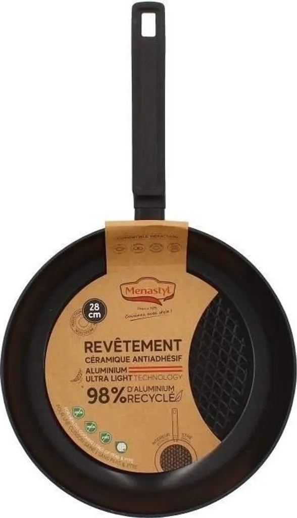 Menastyl 6020638 Padella Design 28cm - Alluminio Forgiato Black Edition