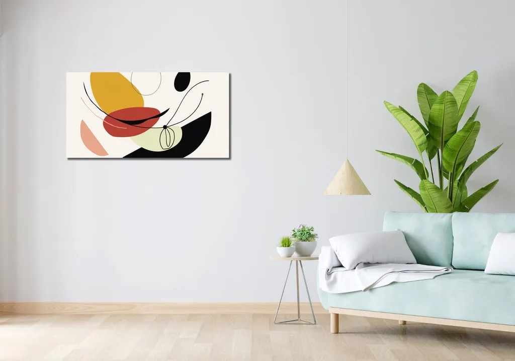 Quadro 100x50 cm Curvatura Geometrica - Arredo Moderno Casa e Ufficio - 2
