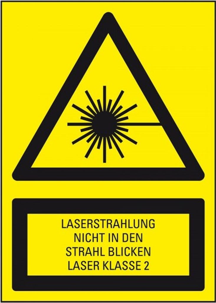 Dreifke Aufkleber I Warn-Kombischild Laserstrahlung Laser Klasse 2, Folie, s...
