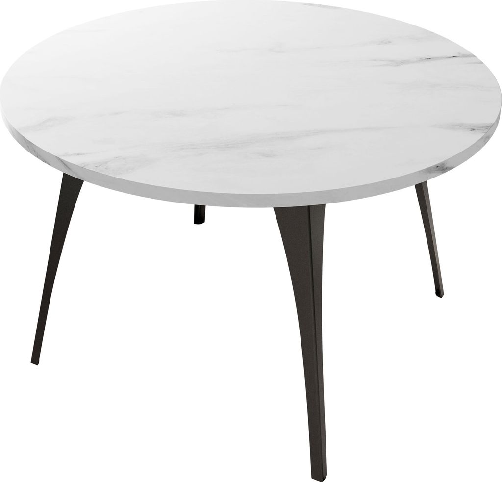 MIRJAN24 Couchtisch Frida, Sofatisch, Kaffeetisch, Beine aus Stahl, Modern, Wohnzimmertisch (Farbe: Schwarz / Bianco Marmor)