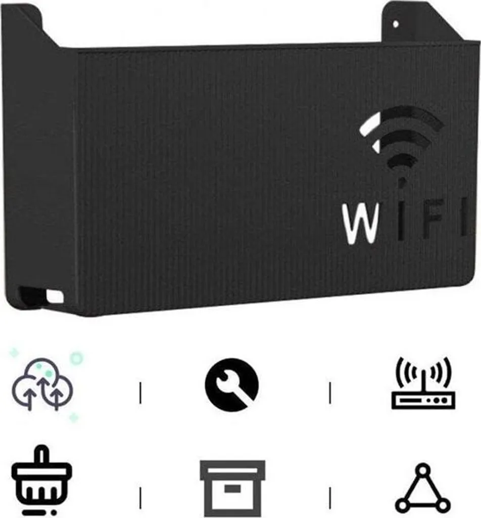 Cache-routeur mural blanc - Support de rangement Wi-Fi design 1 pièce