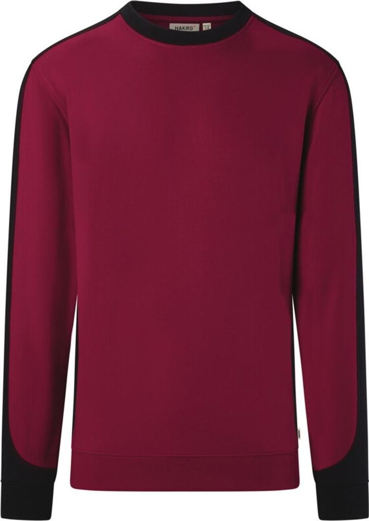 HAKRO Sweatshirt Contrast ECO #549 Gr. 2XL weinrot/schwarz