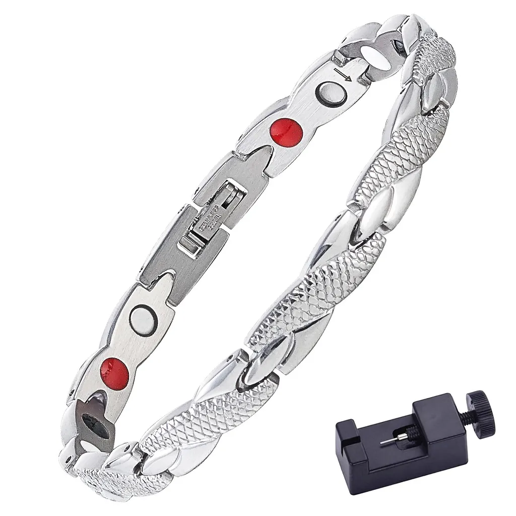 Bracciale Magnetoterapia Argento Desiderio di Merci con Kit Maglie
