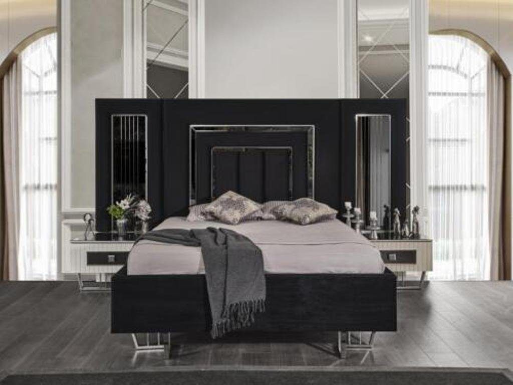 Schlafzimmer Set Bett 2x Nachttische Luxus 3tlg. JVmoebel
