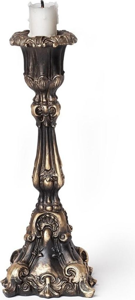 Exquisit, Goldglänzender Gothic Barock Kerzenständer 23,5 Produktbild 