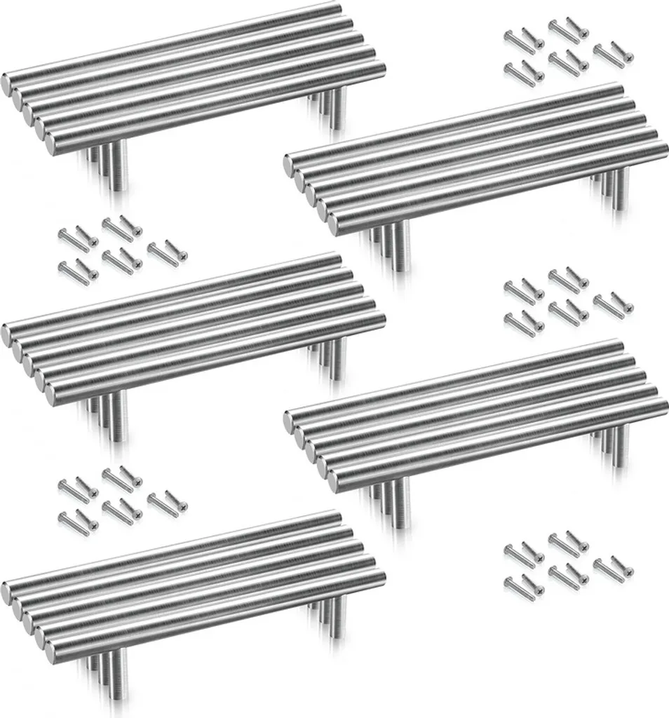 Offerta 100 Maniglie Design SWANEW - Acciaio Inox Satinato 128mm