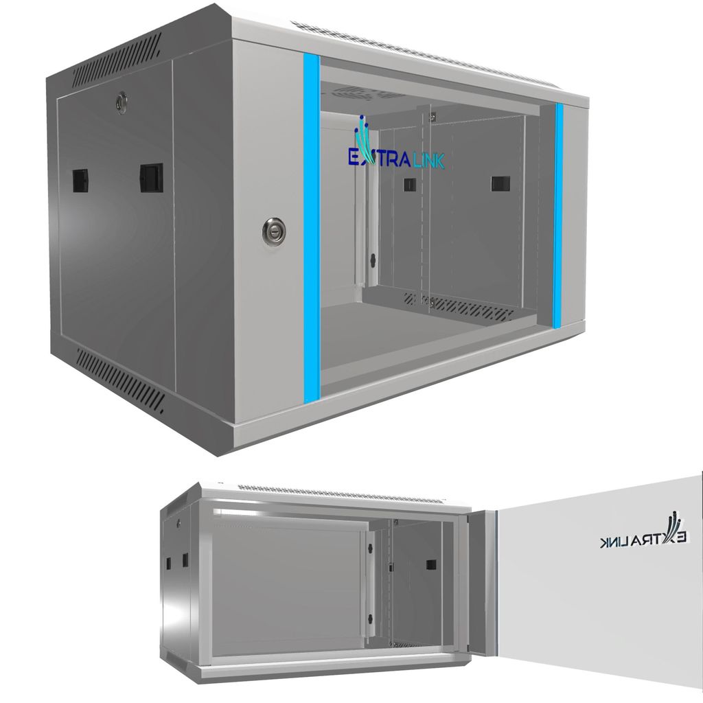 Extralink 6U 600x450 Grijs 19 inch Rackkast, Wandmontage Productafbeelding 