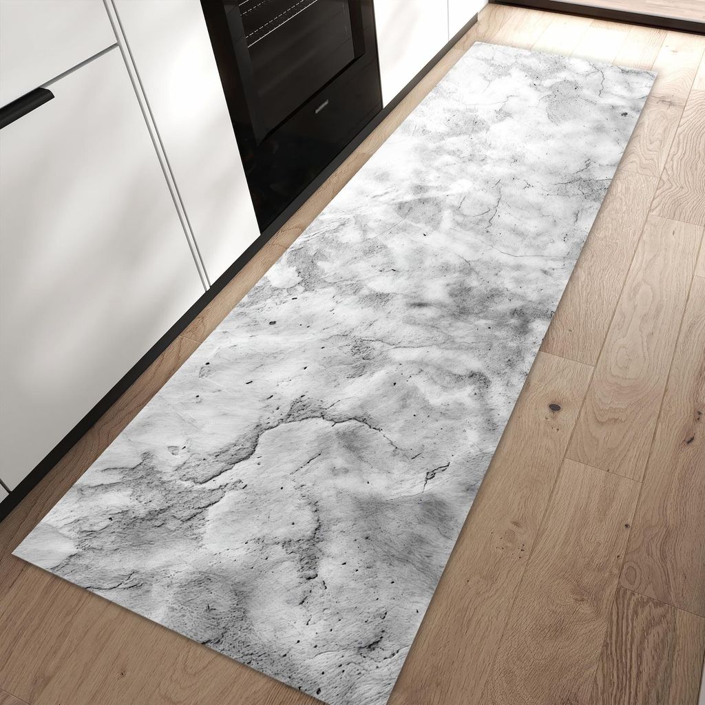 Küchenteppich 80x250cm rutschfest & abwischbar PVC Läufer - Marmor Struktur