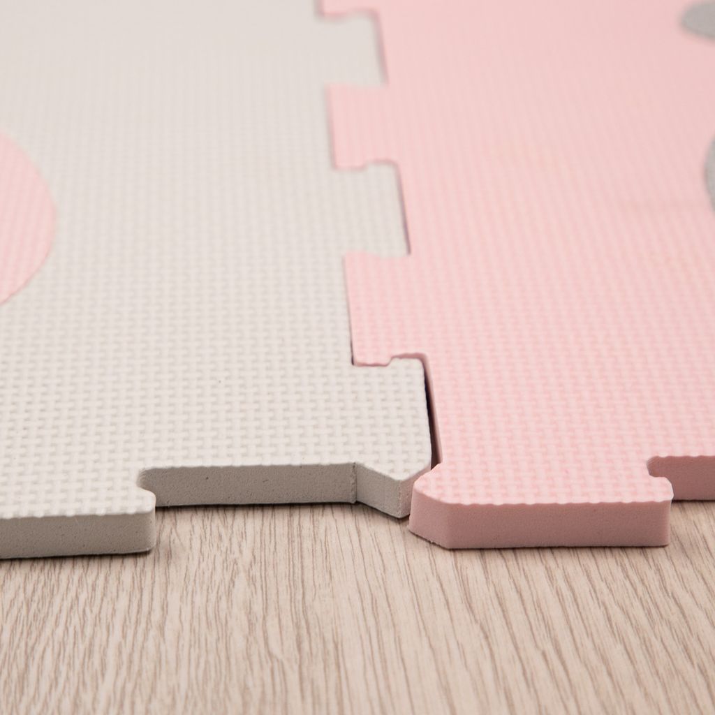 Puzzlematte Spielmatte Schaumstoffmatte Baby Kinder Matte Mädchen Zahlen Buchstaben Pastell Rosa 36 Puzzleteile Grösse 32x32 cm x 36 Stück