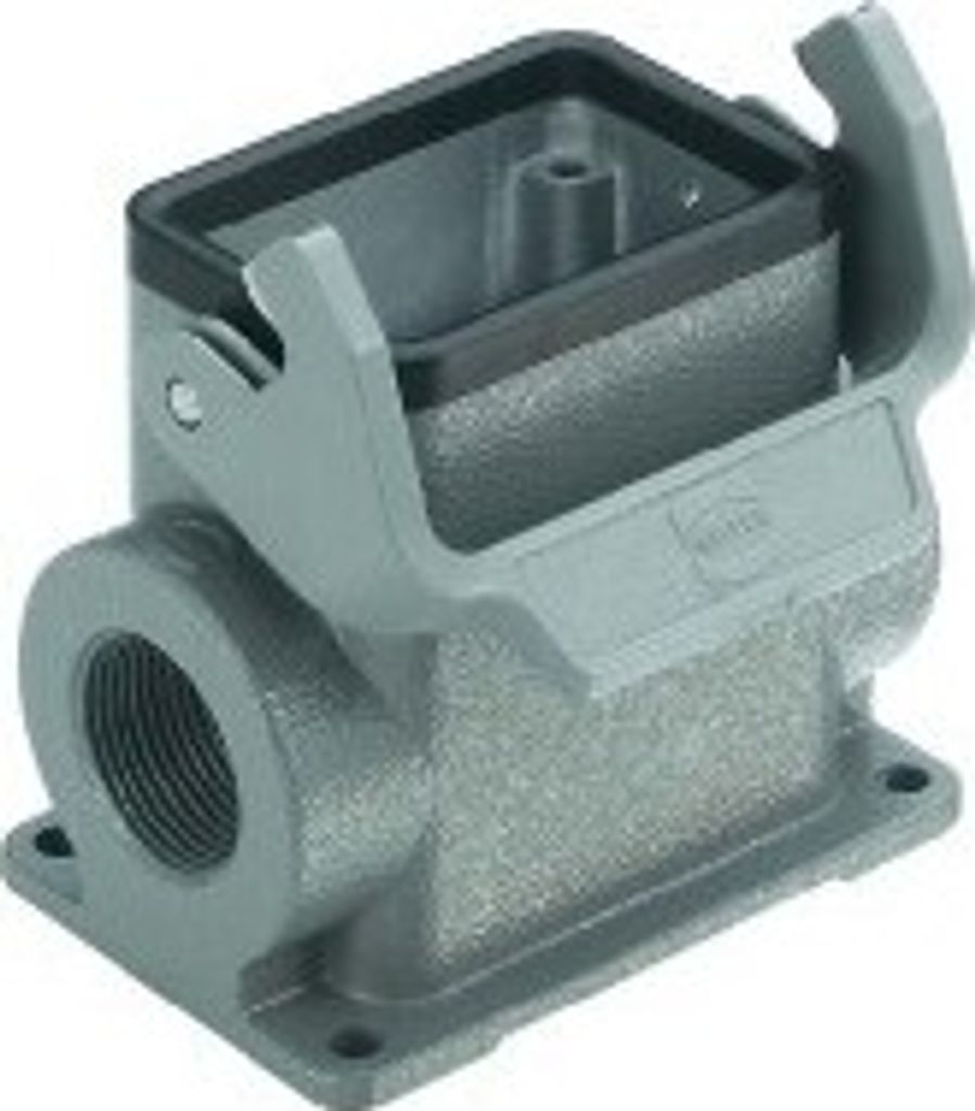 HARTING Han 6B Sockelgehäuse hoch, 2xM32 seitlicher Kabelabgang, mit 1 Längsbügel Verschraubung M32 Klemmbereich 11,0mm