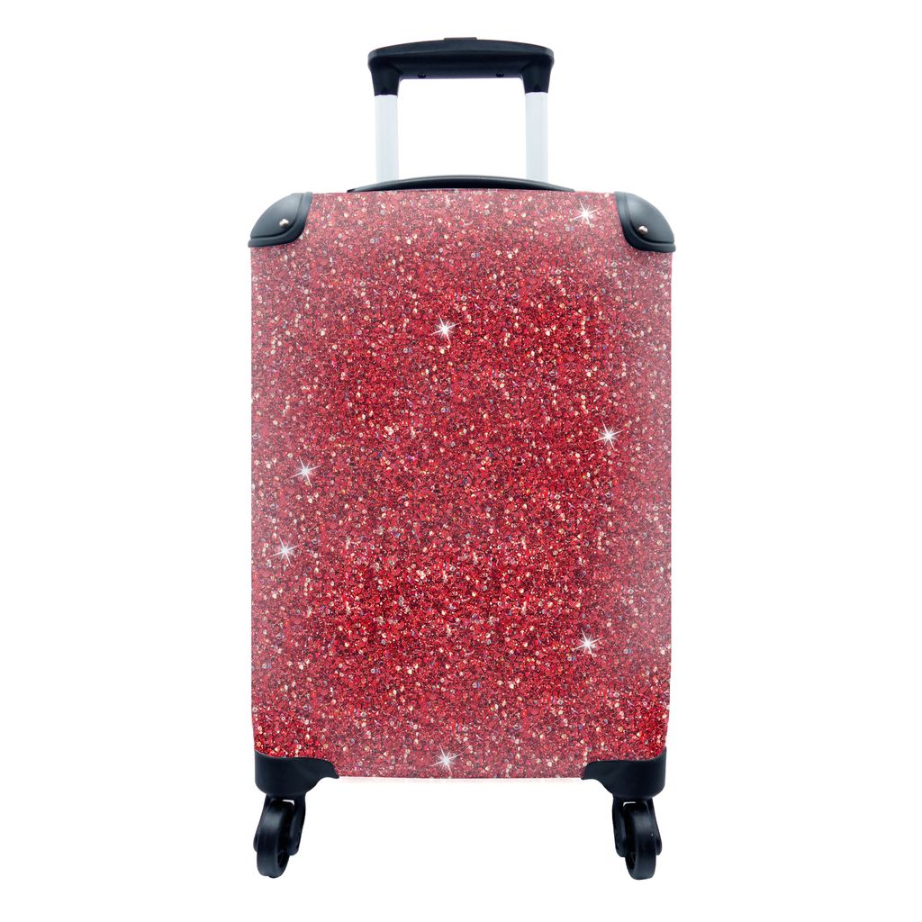 MuchoWow Koffer Handgepäck Trolley Rollkoffer Kleine Reisekoffer mit 4 Rollen - Rubin - Zwillinge - Tierkreiszeichen - Cabin Size < 55x40x23 cm ...
