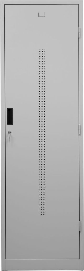 Sattelschrank Degu | Zylinderschloss | HxBxT 195x60x60 cm | Hakenset | Grau
