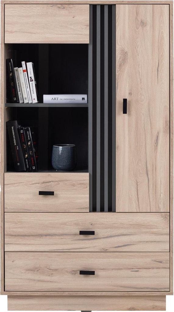 Vitrine – Vitrinenschrank – Standvitrine – ALLMO System 4 – 80 cm – Sonoma Eiche – Stilvolle Aufbewahrung für modernes Wohnen