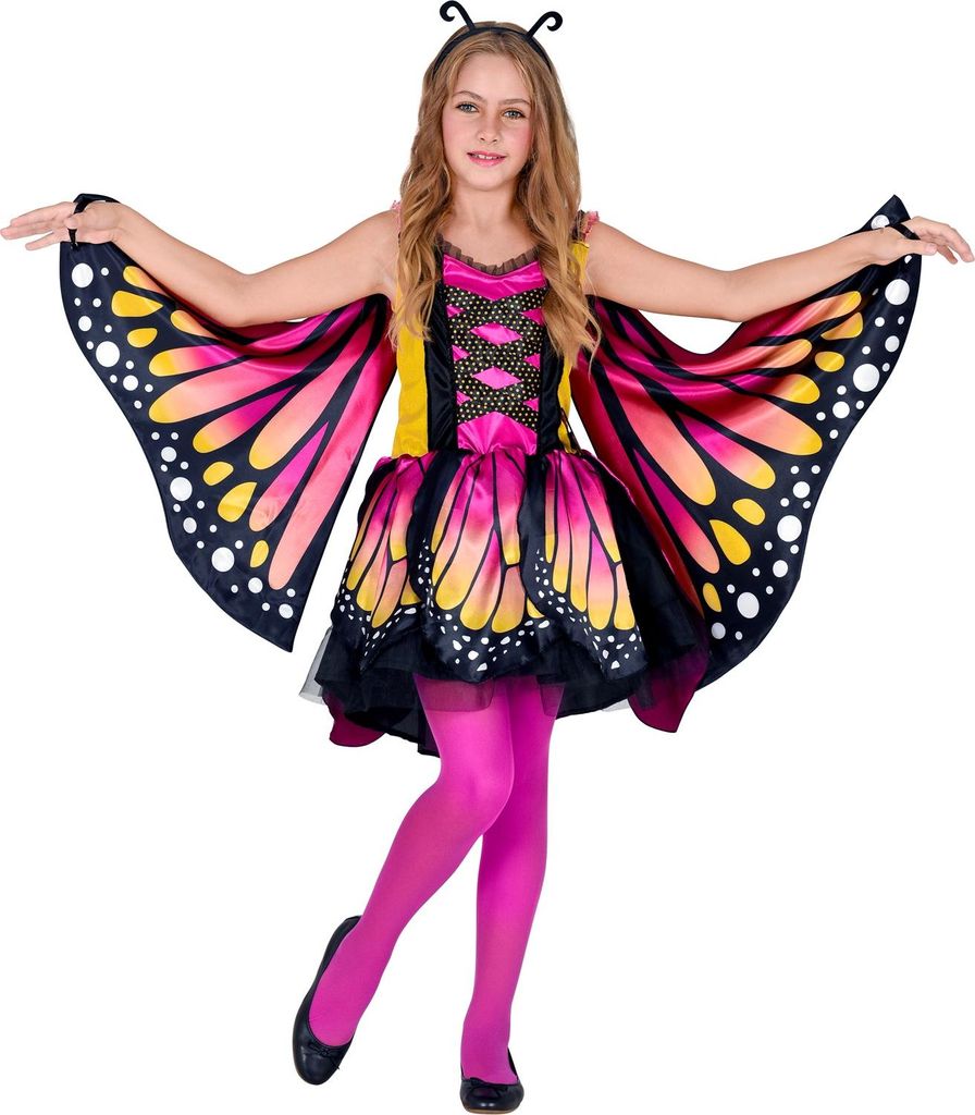 Kinderkostüm Schmetterling – Kleid mit Tutu & Flügeln 128 Produktbild 