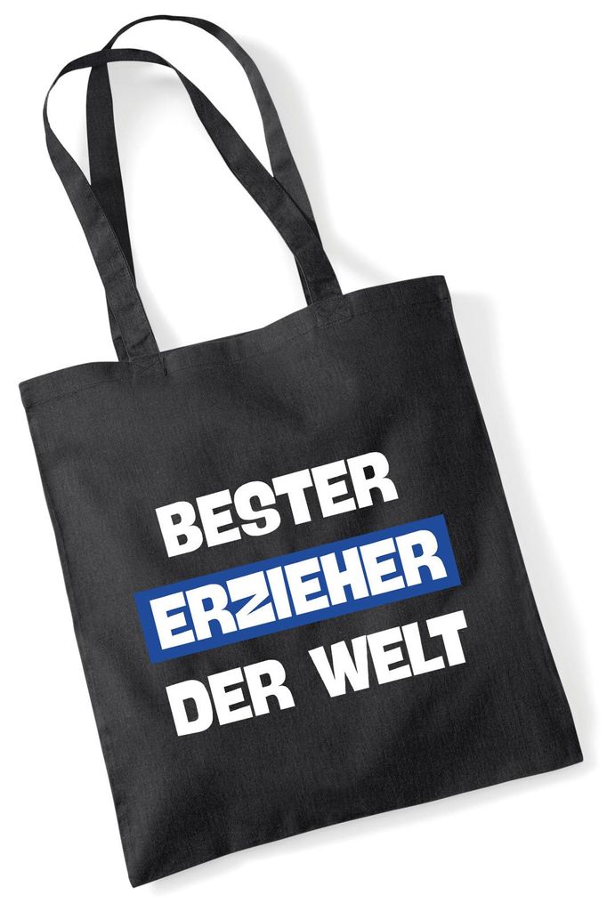Huuraa Jutebeutel Bester Erzieher der Welt 10 Liter Black Baumwolle Tasche Geschenkidee