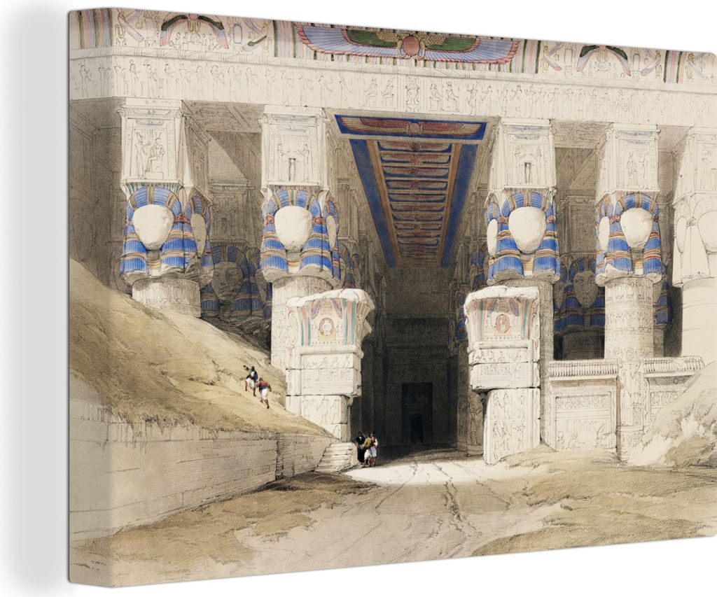 OneMillionCanvasses - Leinwandbilder - 140x90 cm, Dendera ist eine der jüngsten ägyptischen Tempelanlagen - David Robert, Wandbilder Kunstdruck...