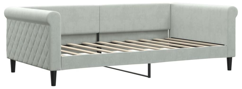 Tagesbett Hellgrau 100x190 cm Samt