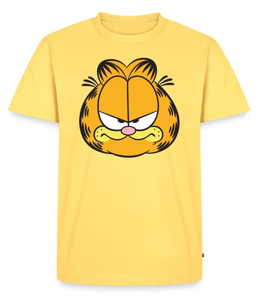 Spreadshirt Garfield Gesicht Kostüm Karneval Männer Premium T-Shirt, XXL, Pastellgelb