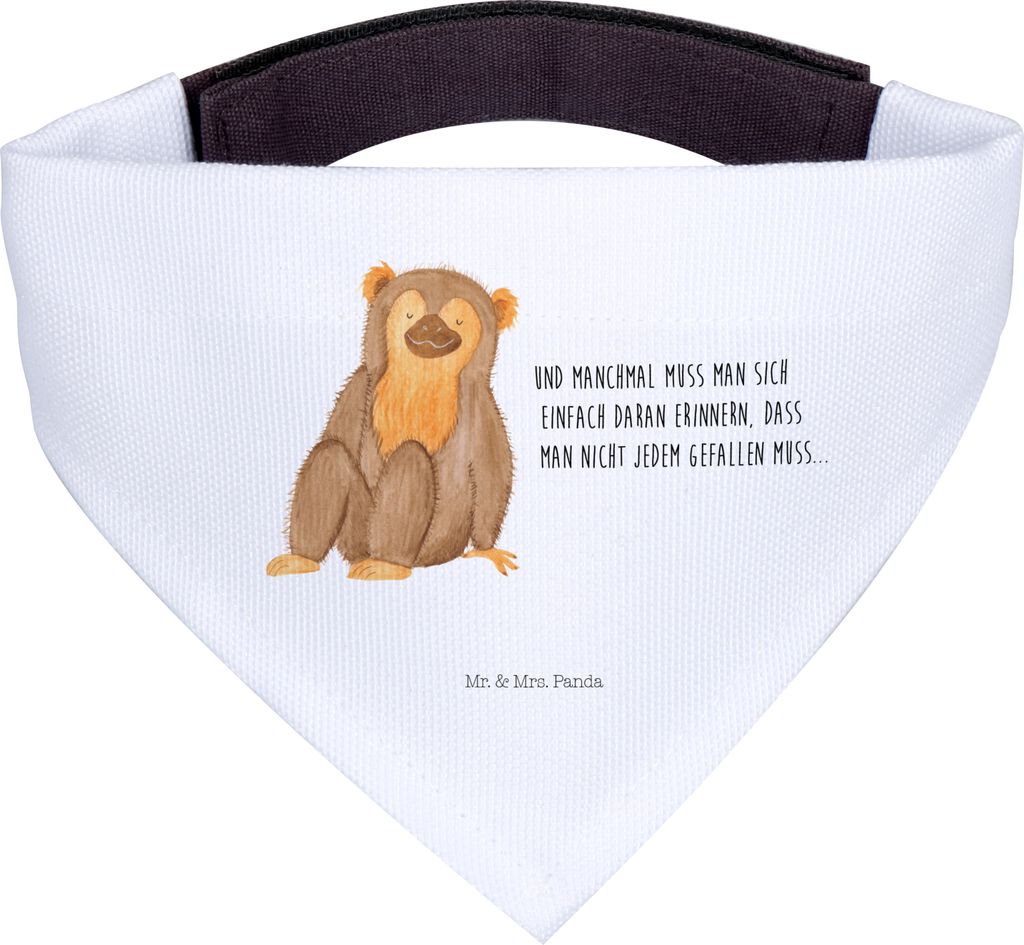 Mr. & Mrs. Panda Hund Halstuch Affe - Weiß - Geschenk, Affen, Tuch, Afrika, Hunde, Hundehalstuch, Selbstbewusstsein, Respekt, Liebe, Selfcare