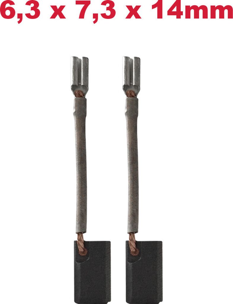 2x Kohlebürsten Motorkohlen 6,3x7,3x14mm für Elektro-Werkzeuge wie Schraubendreher Schlagschrauber Säge Winkelschleifer Stichsäge und viele mehr