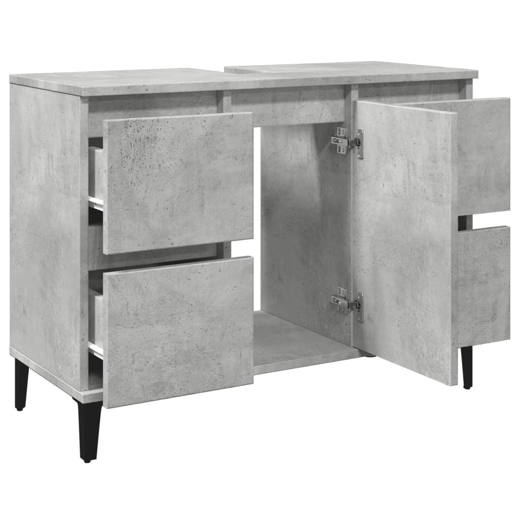 "im Sonderangebot"Waschbeckenunterschrank Modernes Design - Badezimmerschrank Badmöbel - Betongrau 80x33x60 cm Holzwerkstoff DEMöbel 9107520
