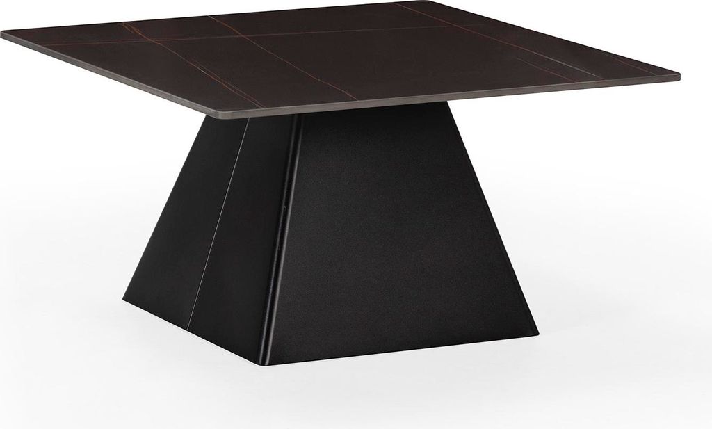 Drawer - Quadratischer Couchtisch aus Keramik und Metall 80x80 cm - Schwarz